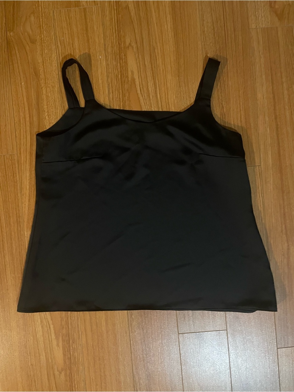 Black Satin Sleeveless Blouse